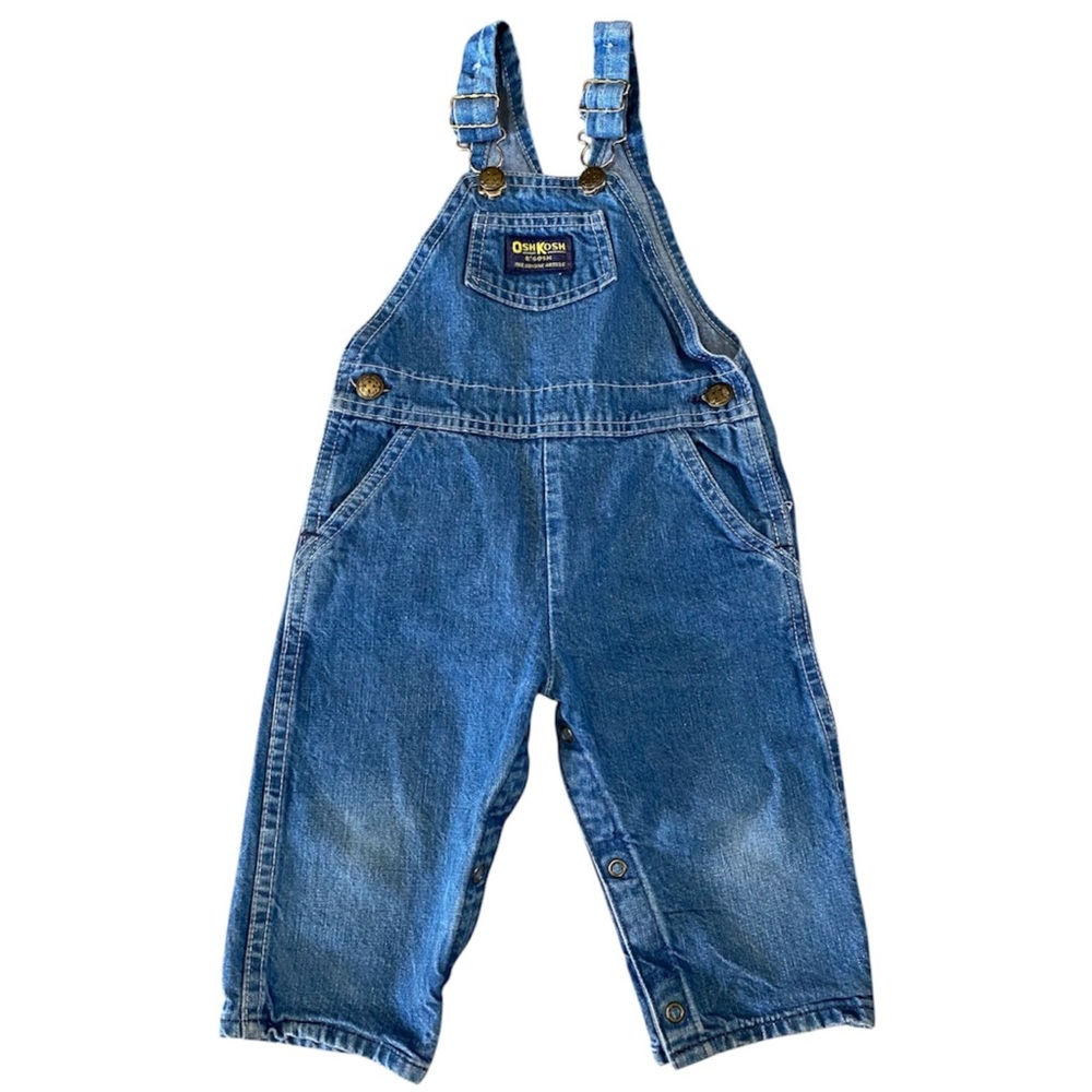 Vintage OSH KOSH B'Gosh Vestbak Blue Jean Denim Overalls 24 Months USA
